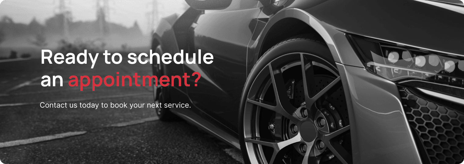 Dark car with a call to action to schedule an appointment